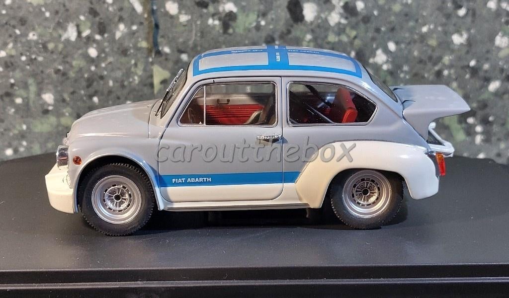 Fiat Abarth 1000 grijs 1:24 WhiteBox WB110, Hobby en Vrije tijd, Modelauto's | 1:24, Verzenden, Nieuw, Auto, Overige merken