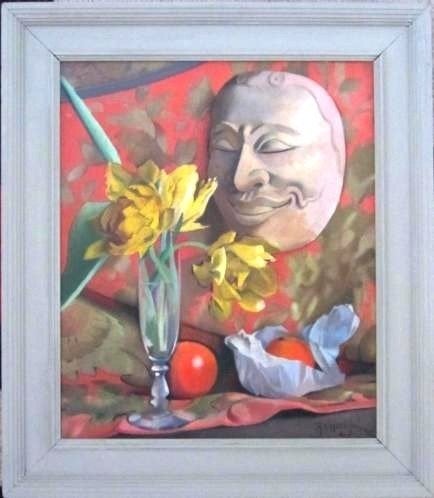 ===Raoul Martinez 1876-1974===stilleven met masker===, Antiek en Kunst, Ophalen of Verzenden