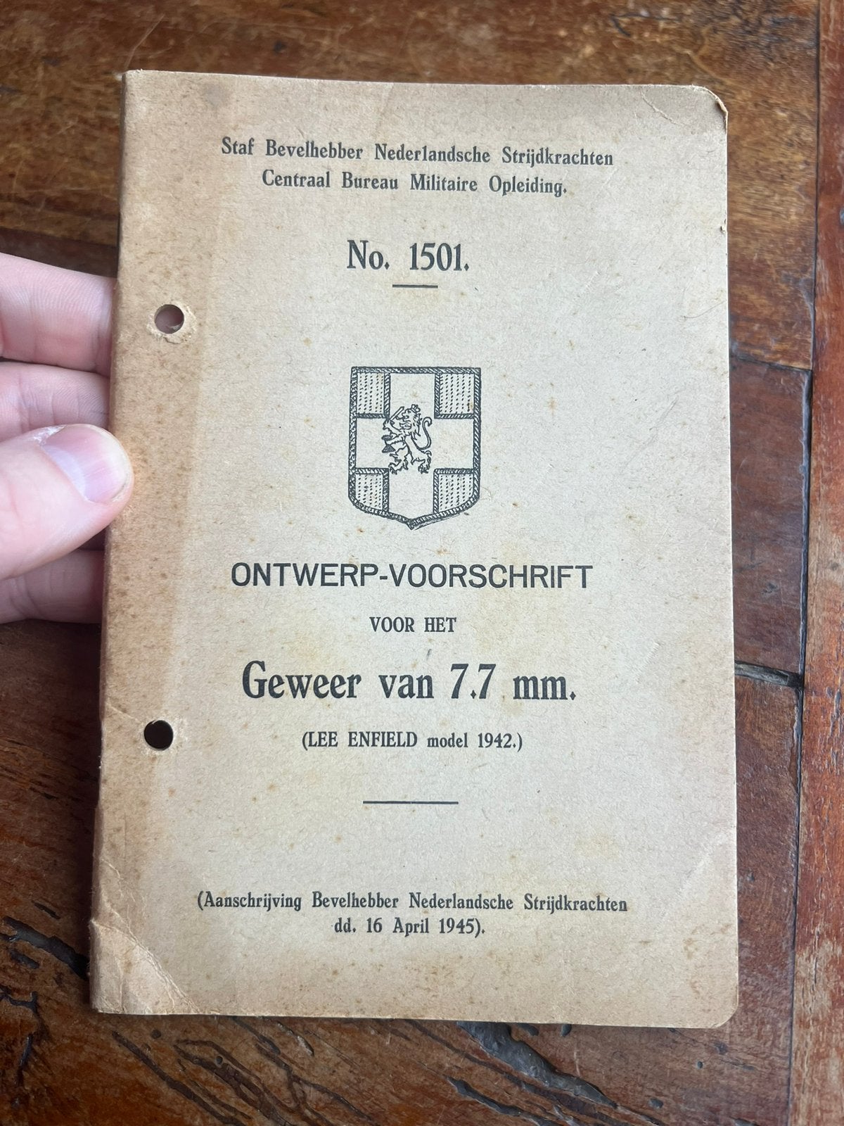 Nederlands NBS Instructie voorschrift verzet Lee Enfield, Verzenden, Nederland, Boek of Tijdschrift