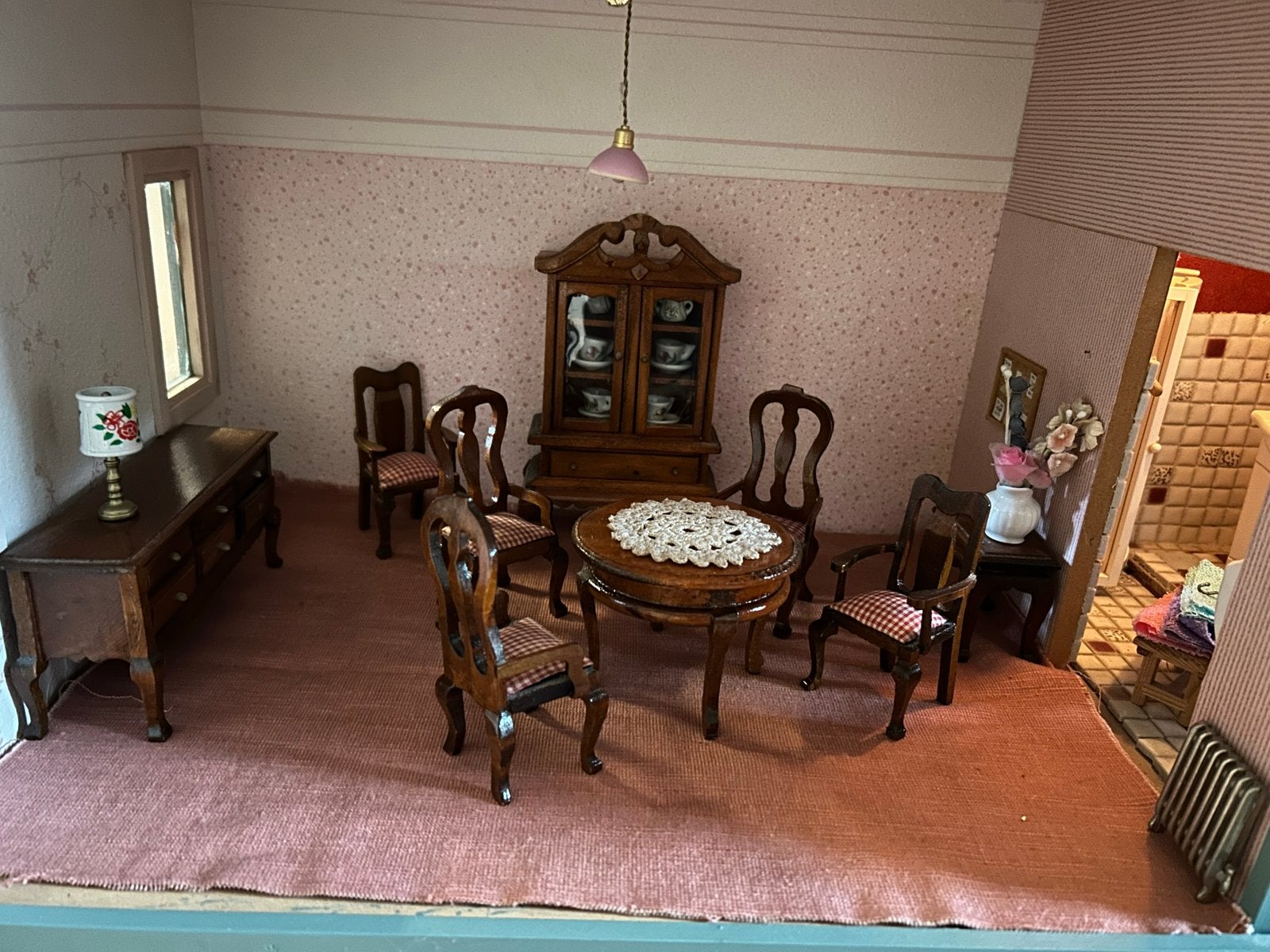 Compleet Poppenhuis Eetkamer Meubilair Set, Ophalen of Verzenden, Zo goed als nieuw, Poppenhuis