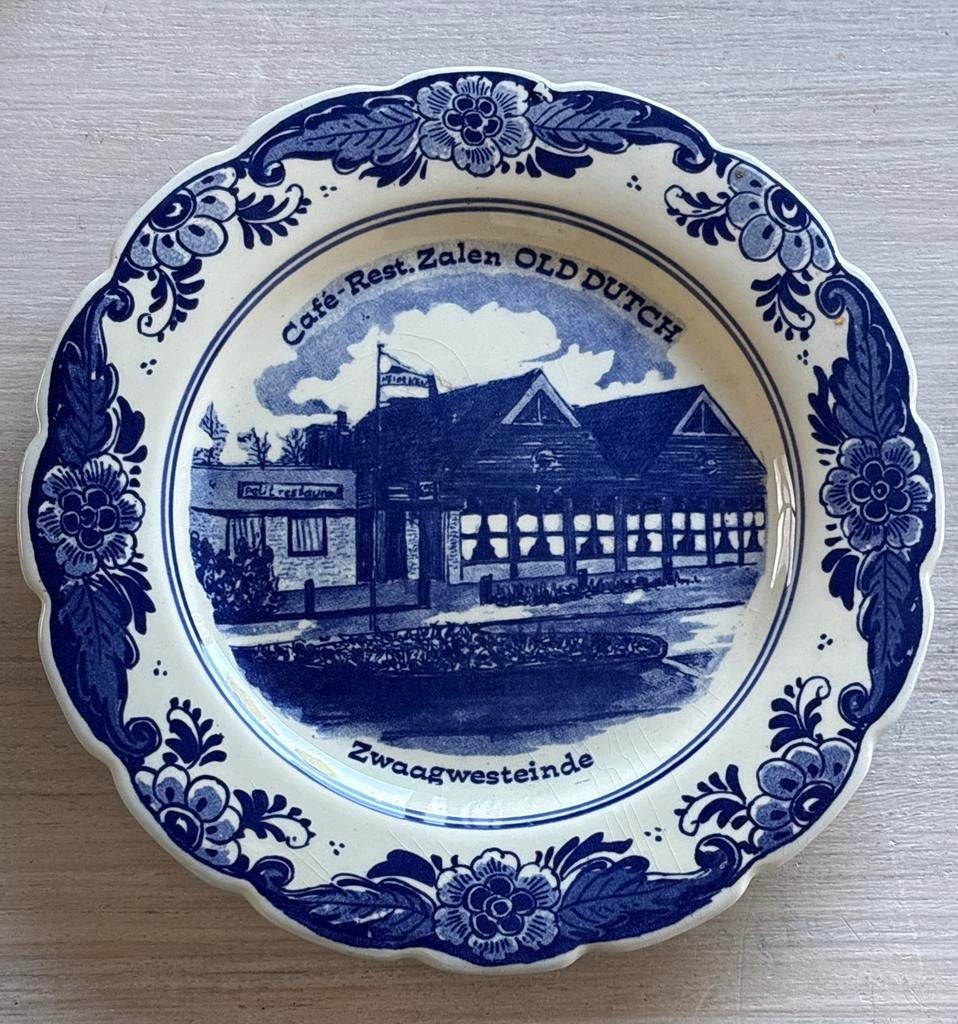 2 Delfts Blauwe sierborden “Zwaagwesteinde" handgeschilderd, Ophalen of Verzenden