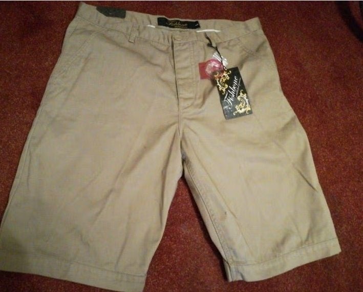 met kaartje Nieuw Fishbone cargo Korte broek Beige L ( W36 ), Ophalen of Verzenden, Nieuw, Maat 56/58 (XL), Beige