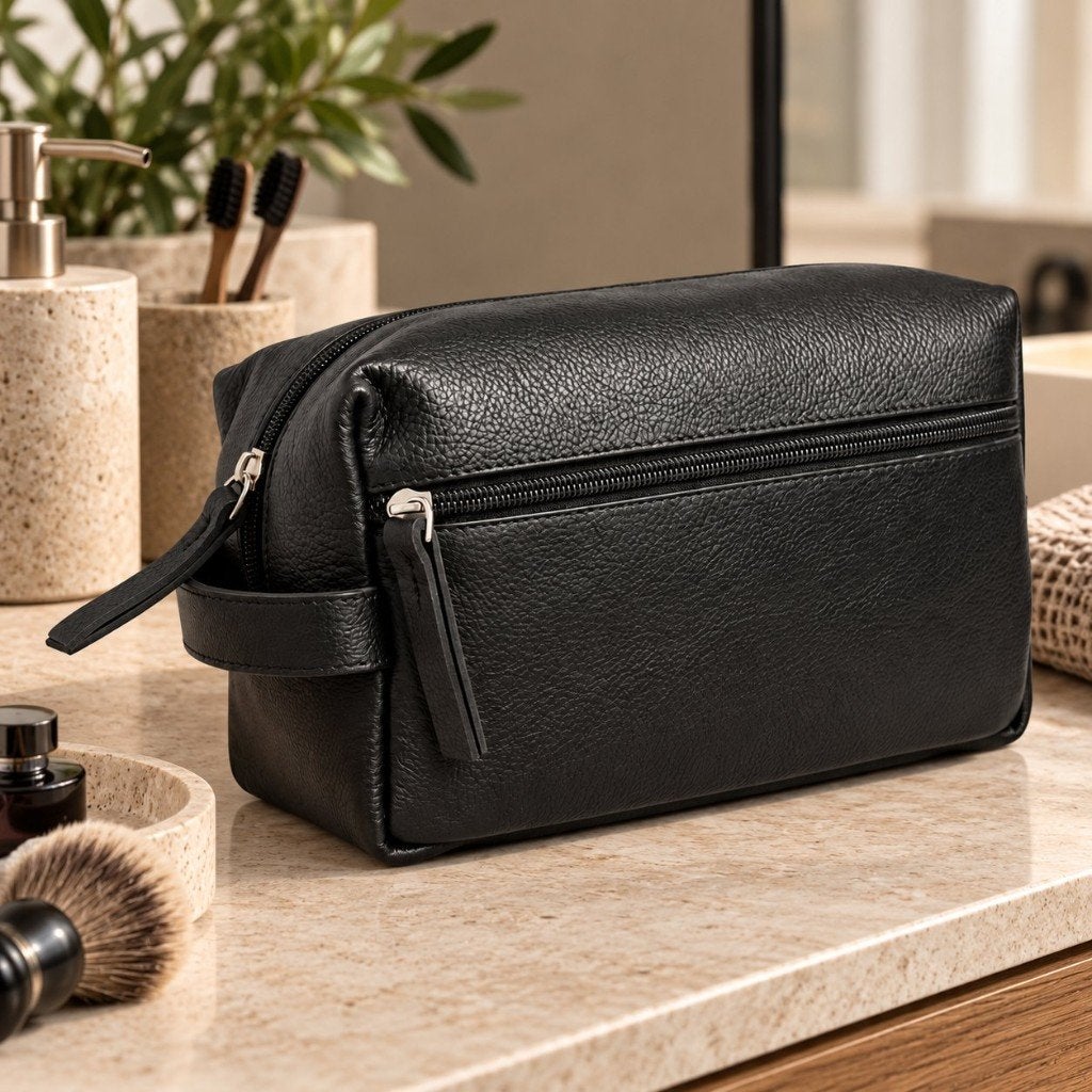 Partij leren zwarte toilettassen, NHP International, Zwart, Ophalen of Verzenden, Info@nhp-international.com