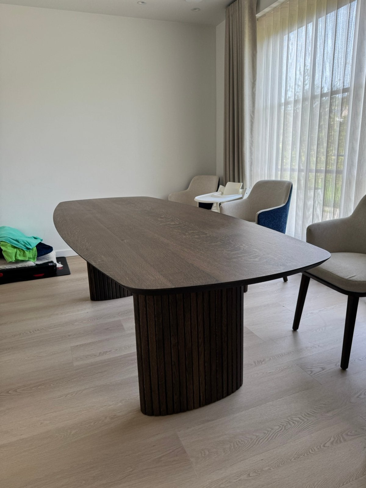 Eettafel Whalebone + Lattuh, Huis en Inrichting, Ophalen, 100 tot 150 cm, 200 cm of meer, Zo goed als nieuw
