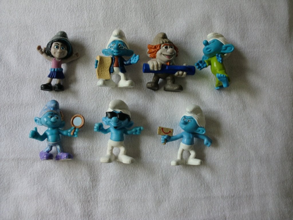 7 Smurfen popjes uit 2013 - McDonalds en Peyo, Ophalen of Verzenden, Zo goed als nieuw, Verschillende Smurfen, Poppetje, Figuurtje of Knuffel