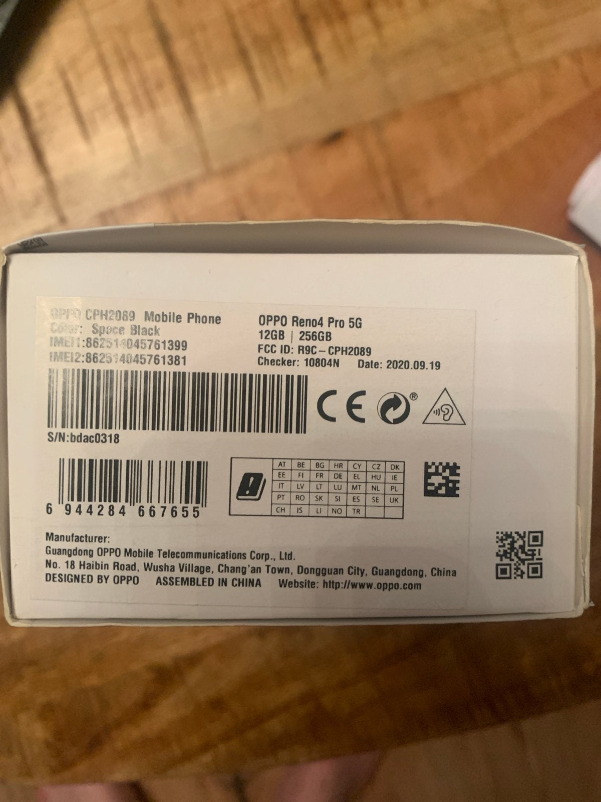 OPPO Reno4 Pro 5G - 12GB RAM, 256GB opslag, Space Black, Ophalen, Zo goed als nieuw, Klassiek of Candybar, Zonder simlock