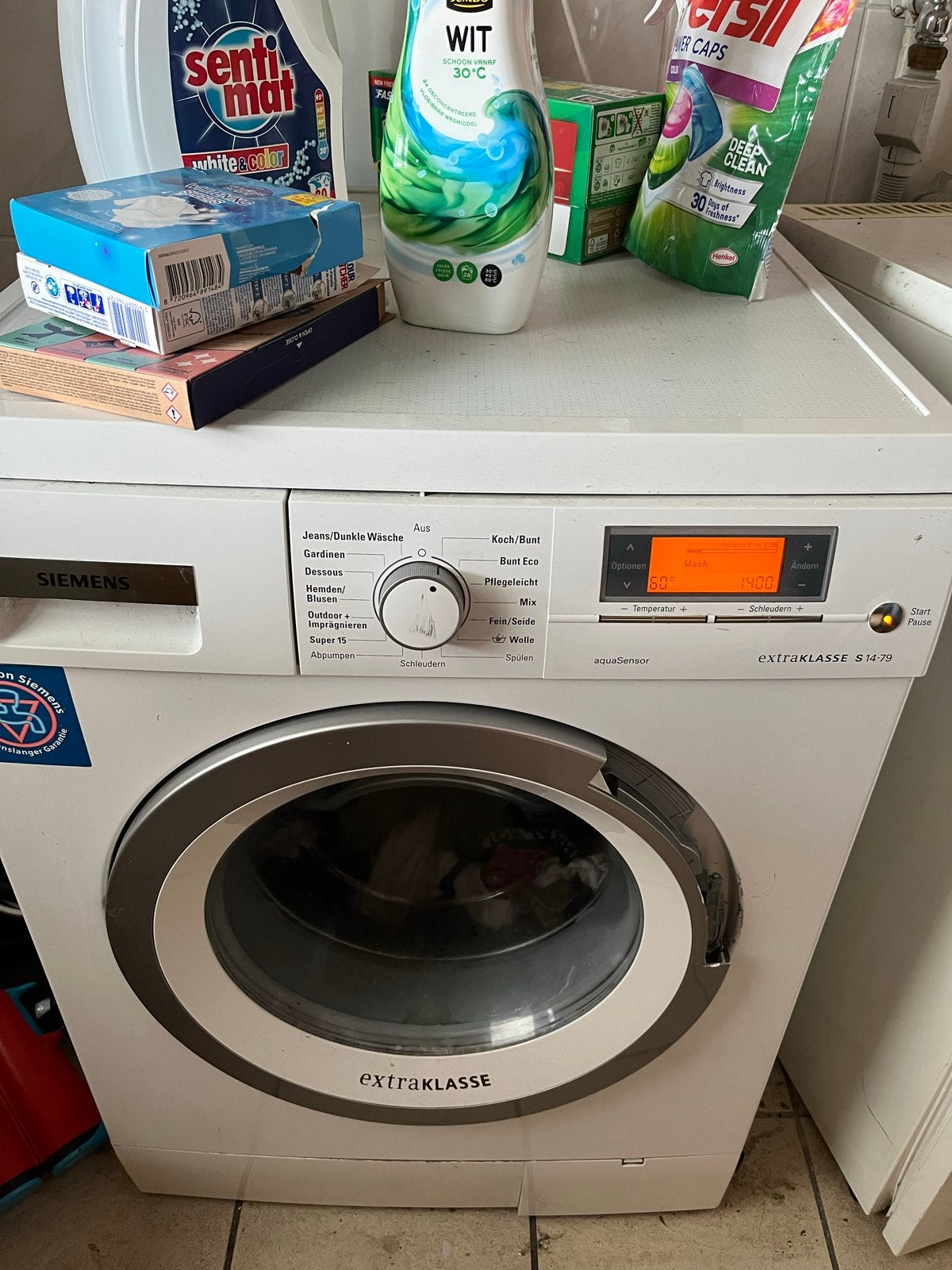 Siemens Wasmachine - Handvat defect, werkt perfect, Gebruikt, Ophalen of Verzenden, Voorlader, 85 tot 90 cm