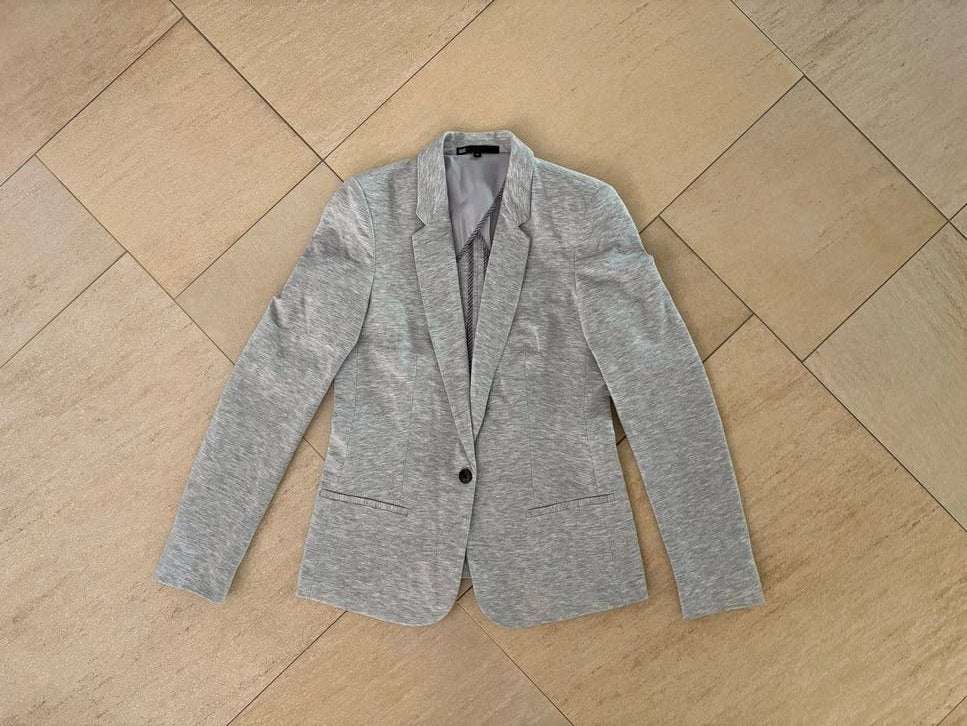 Blazer WE Fashion Grijs Gemêleerd Maat M ZGAN, Maat 38/40 (M), Ophalen of Verzenden, Zo goed als nieuw, Jasje