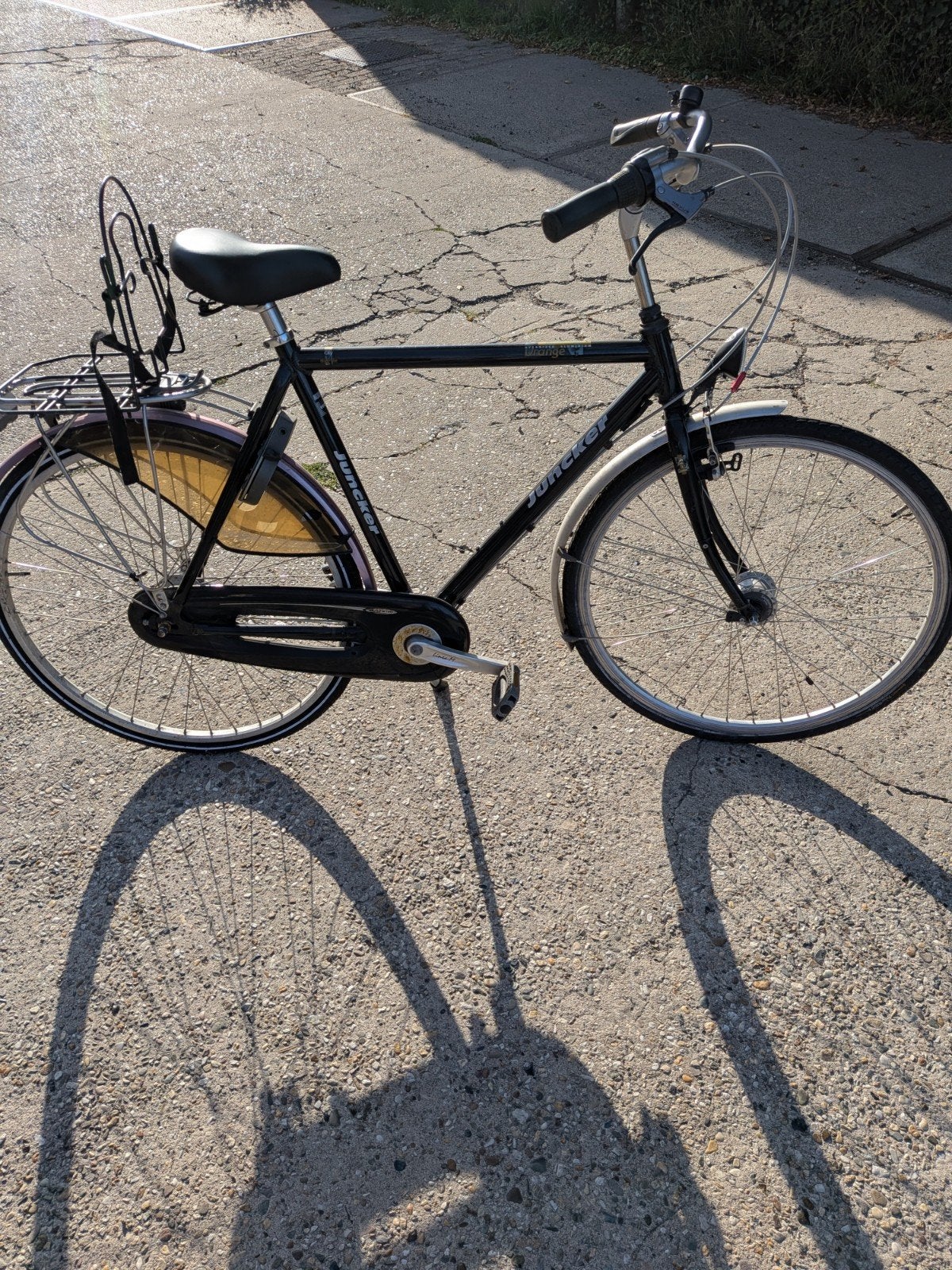 Juncker here fiets- Zwart, Gebruikt, Fietsen en Brommers, Versnellingen, 0 zitjes, Trommelrem, Ophalen