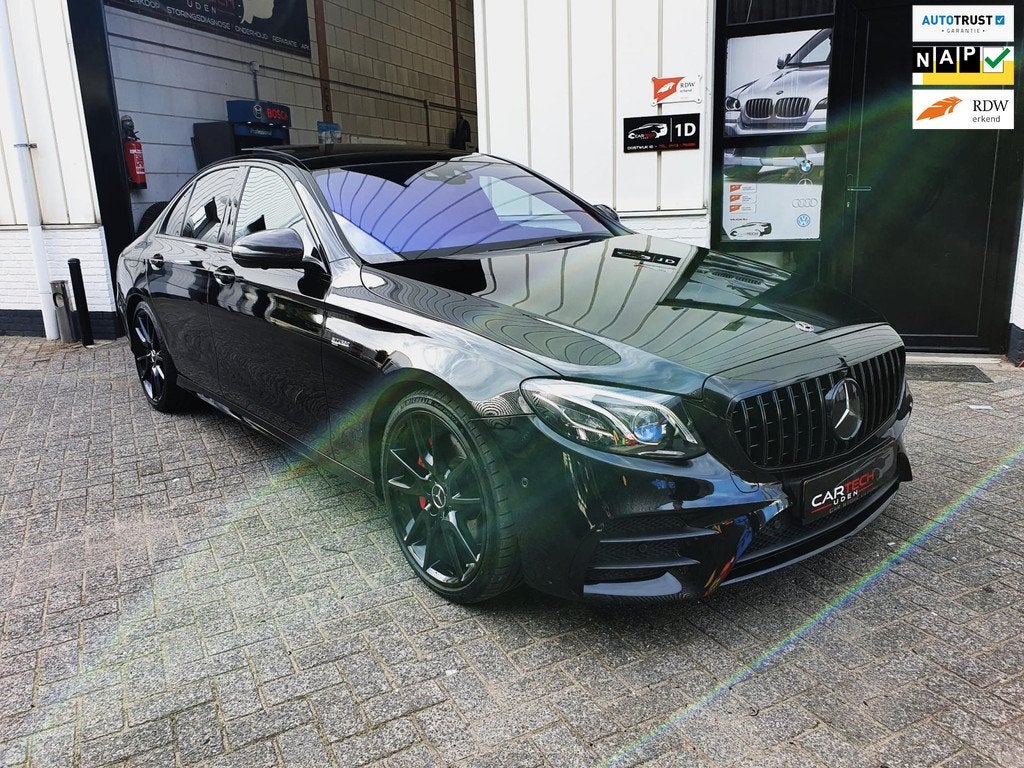 Mercedes-Benz E-klasse 43 AMG 4Matic PrestigePlus 500PK Pano, Auto's, Mercedes-Benz, Automaat, Gebruikt, Euro 6, Leder