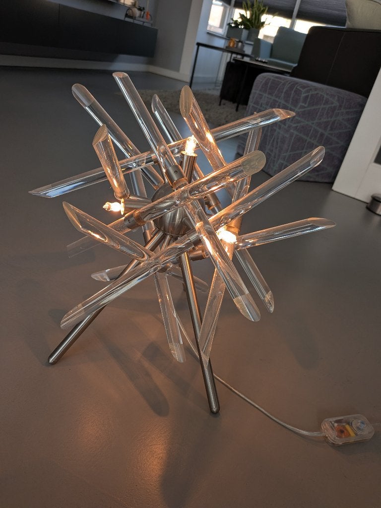 Tafellamp/vloerlamp Inclusief 4xG9 lamps, Ophalen, Gebruikt, Glas, Minder dan 100 cm