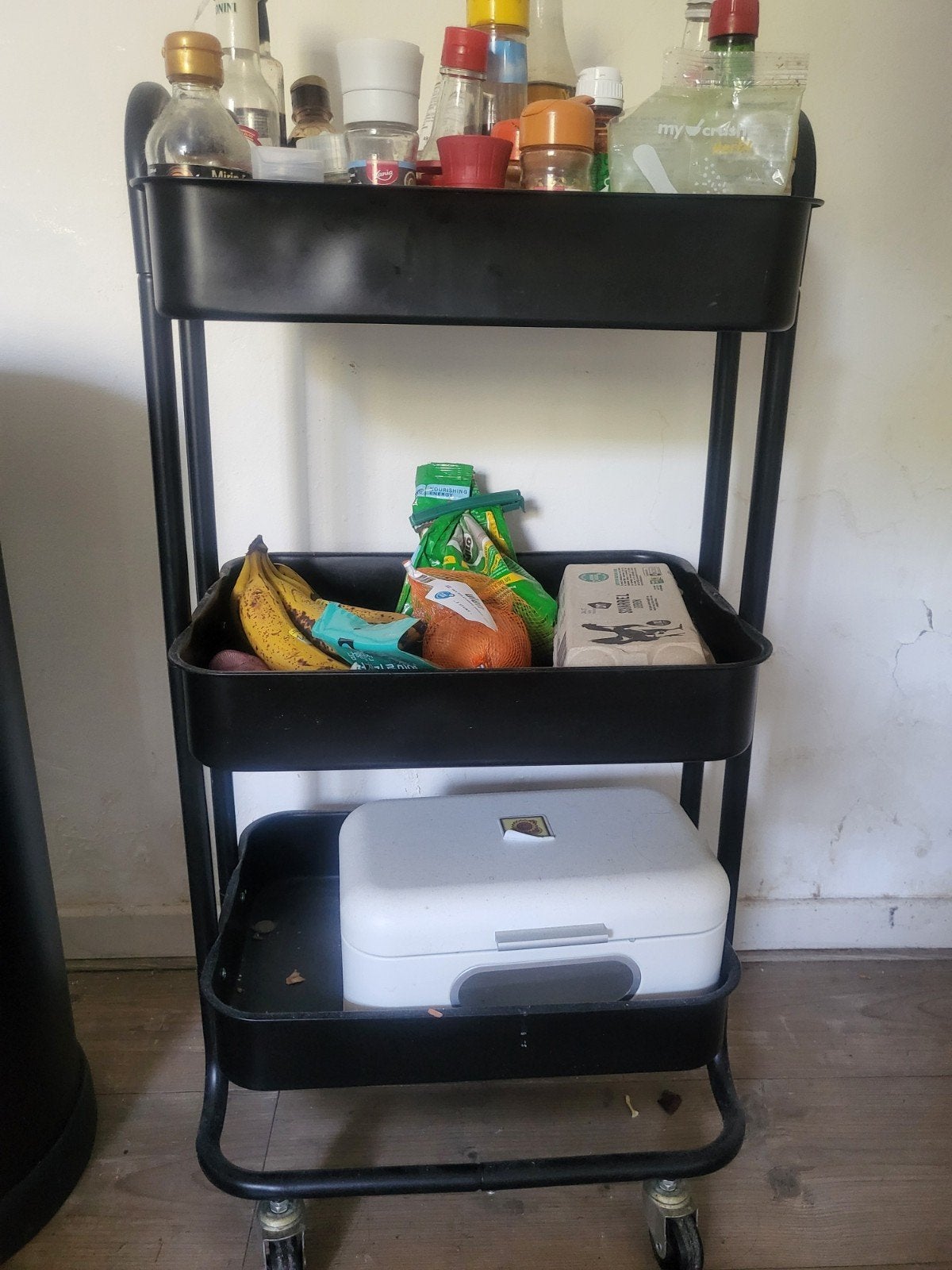 IKEA RÅSKOG roltafel / trolley - zwart, Ophalen, Gebruikt