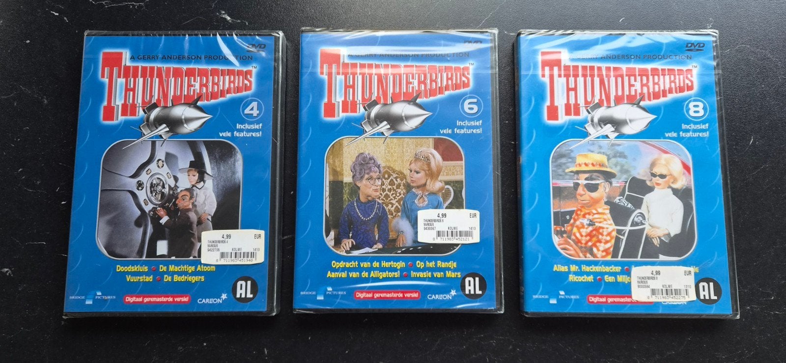 Thunderbirds DVD'S 4, 6 en 8 (geseald nieuw!), Engels, Alle leeftijden, Nederlands, Science Fiction en Fantasy