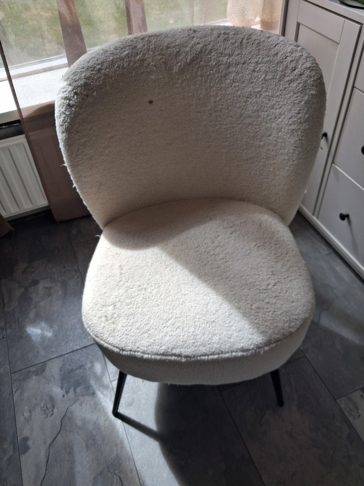 Fauteuil  Teddy Wit Comfortabel en Stijlvol, Huis en Inrichting, Stoelen, Ophalen, Gebruikt, Overige kleuren, Modern, Bouclé