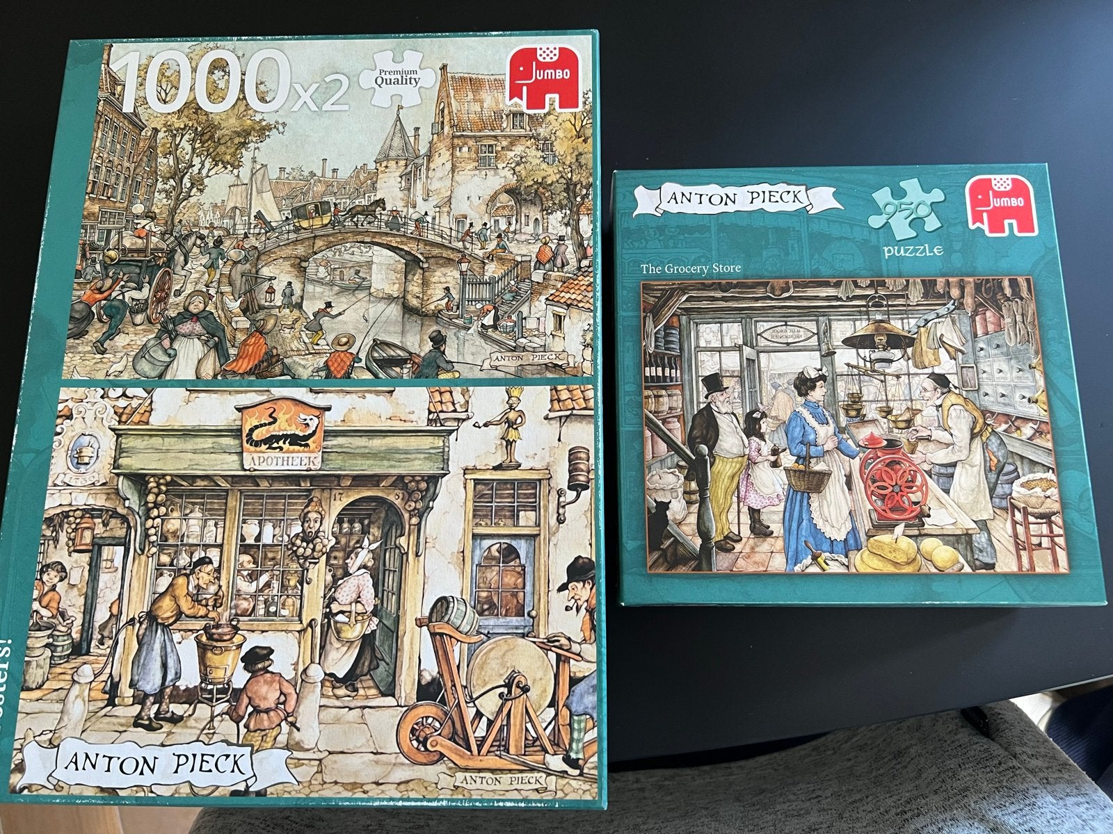 Anton Pieck Jumbo Puzzels - 3 x 1000, Ophalen, Meer dan 1500 stukjes, Zo goed als nieuw, Legpuzzel