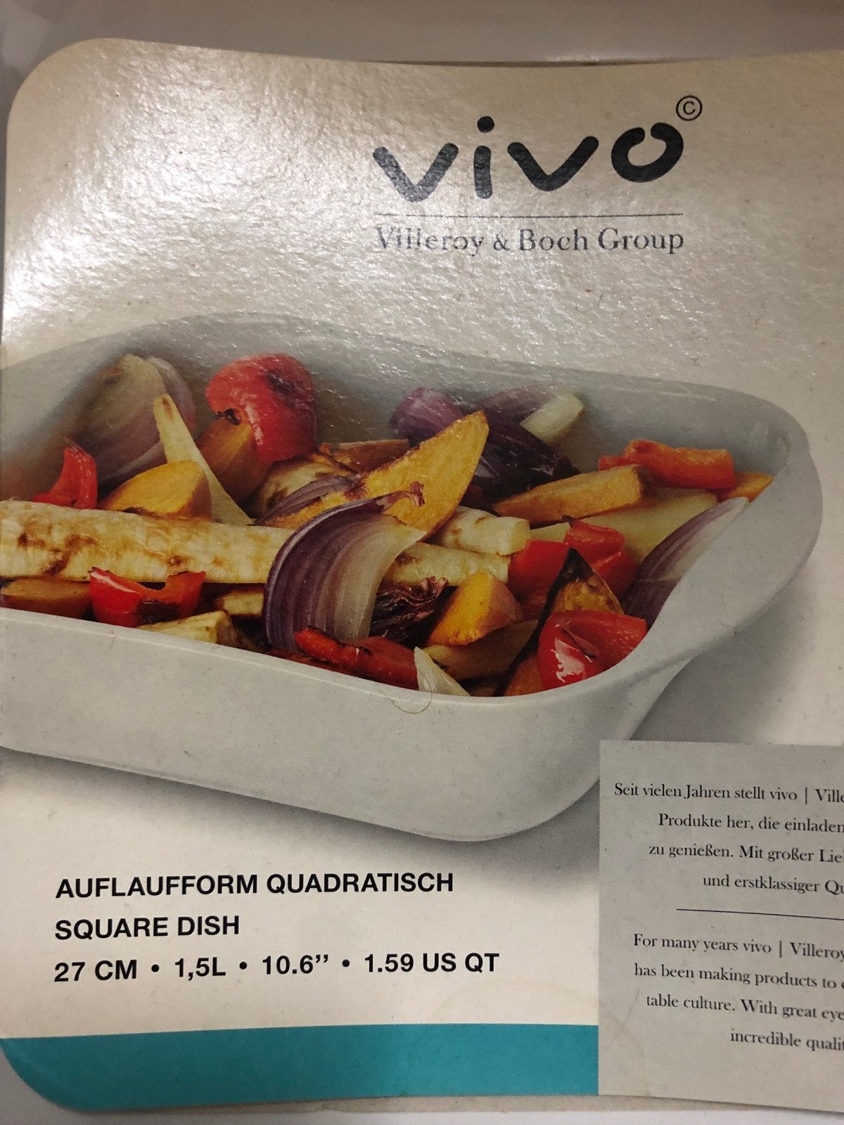 Vivo Villeroy & Boch Ovenschaal Vierkant 27 cm - Nieuw, Overige typen, Nieuw, Ophalen of Verzenden, Steen/keramiek
