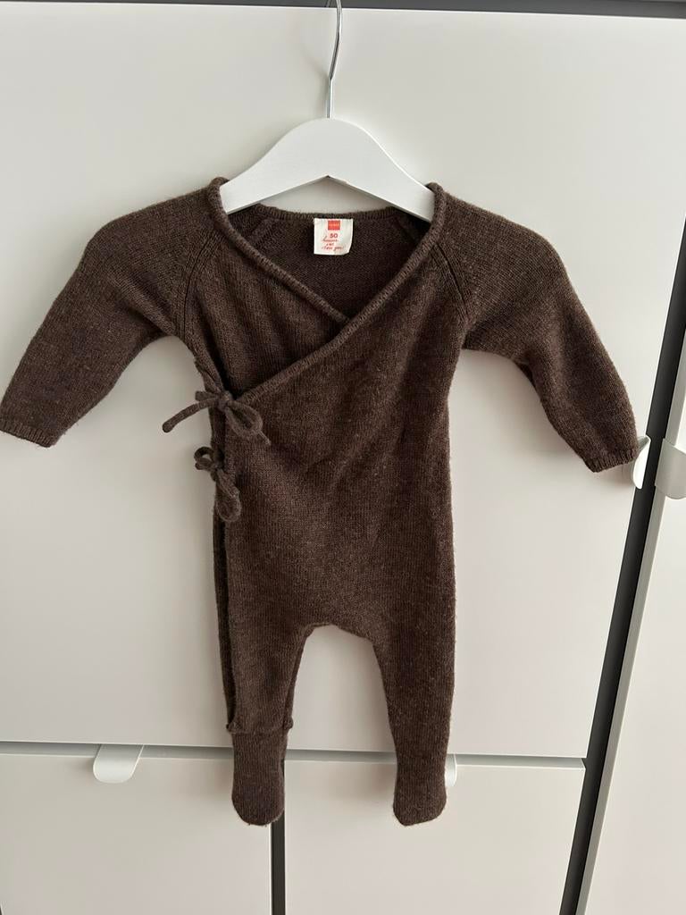 Bruin boxpakje merinowol maat 50/56, Kinderen en Baby's, Ophalen of Verzenden, Zo goed als nieuw, Jongetje of Meisje, Pakje