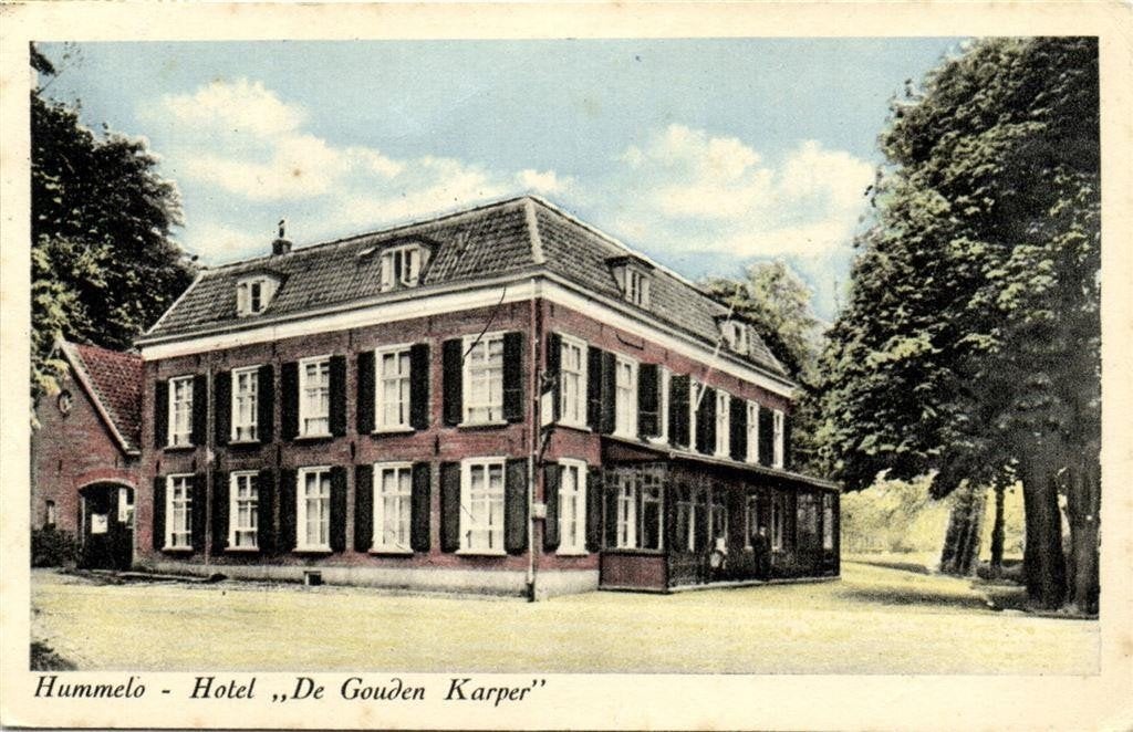 Hummelo - Hotel De Gouden Karper - 1961 gelopen, Ophalen of Verzenden, 1960 tot 1980, Gelopen, Gelderland