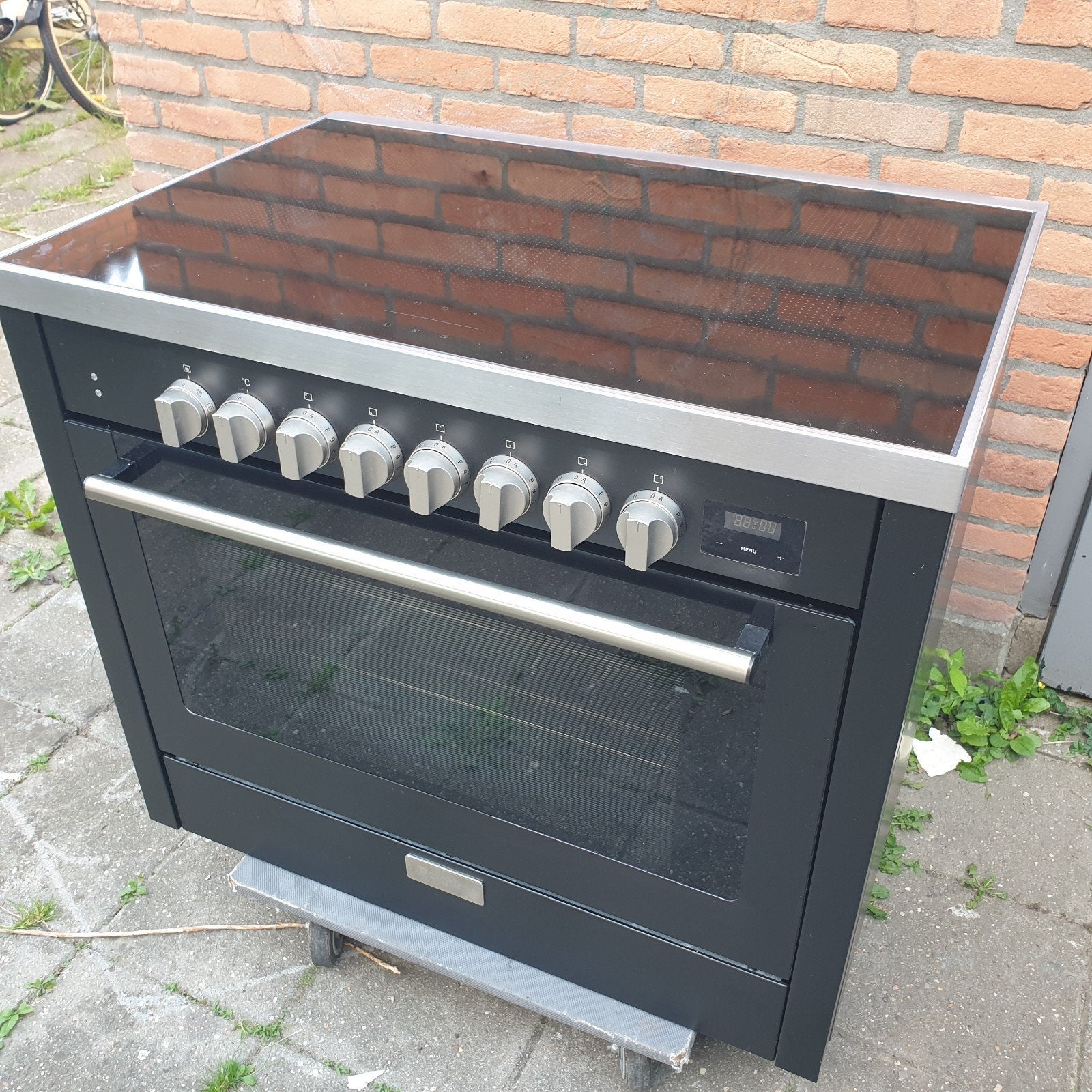 Inductiefornuis Pelgrim zgan 90cm, Ophalen, 60 cm of meer, Zo goed als nieuw, Gas