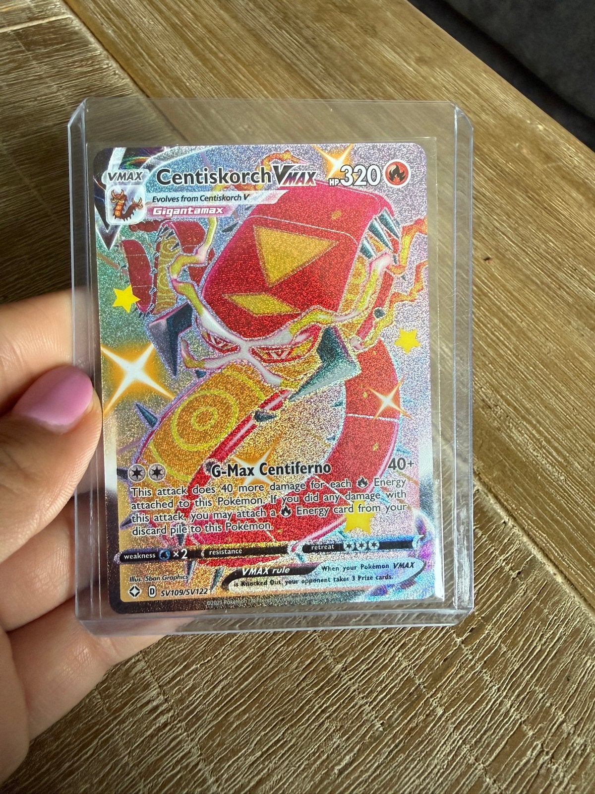 Centiskorch Vmax pokemon kaart, Ophalen of Verzenden, Zo goed als nieuw, Losse kaart, Foil