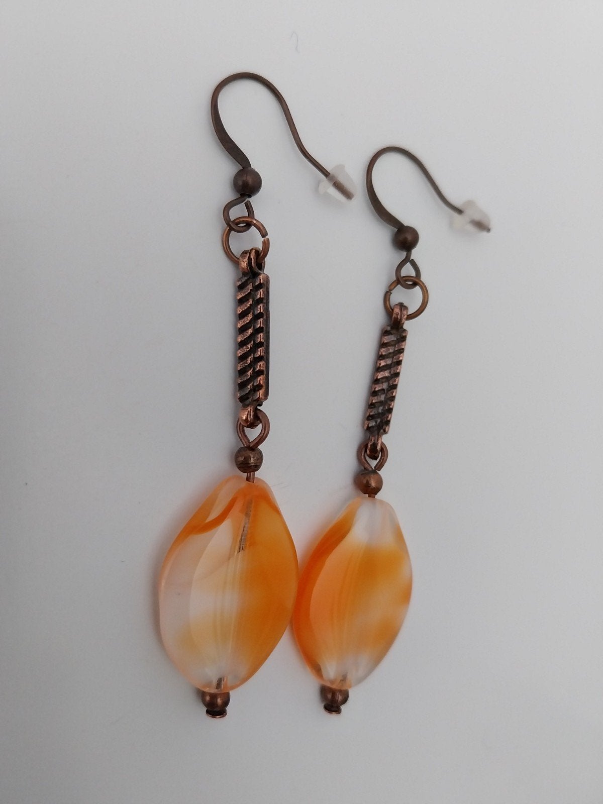 Murano glas oorbellen #19255, Sieraden, Tassen en Uiterlijk, Oorbellen, Hangers, Verzenden, Oranje, Glas