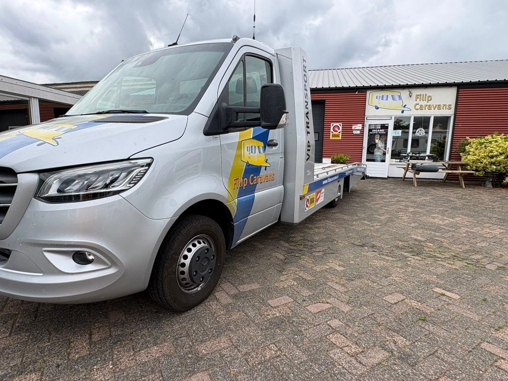Mercedes Sprinter oprijwagen | 2024 | 97.975km | 1e Eigenaar, Automaat, USB, Bedrijf, Diesel