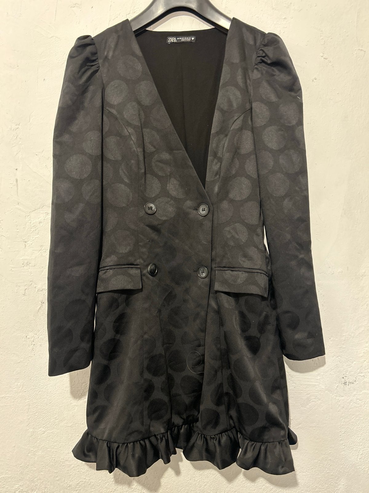 Zara Blazer Jurkje Zwart met Stippen Maat XS, Zwart, Ophalen of Verzenden, Zo goed als nieuw, Maat 34 (XS) of kleiner
