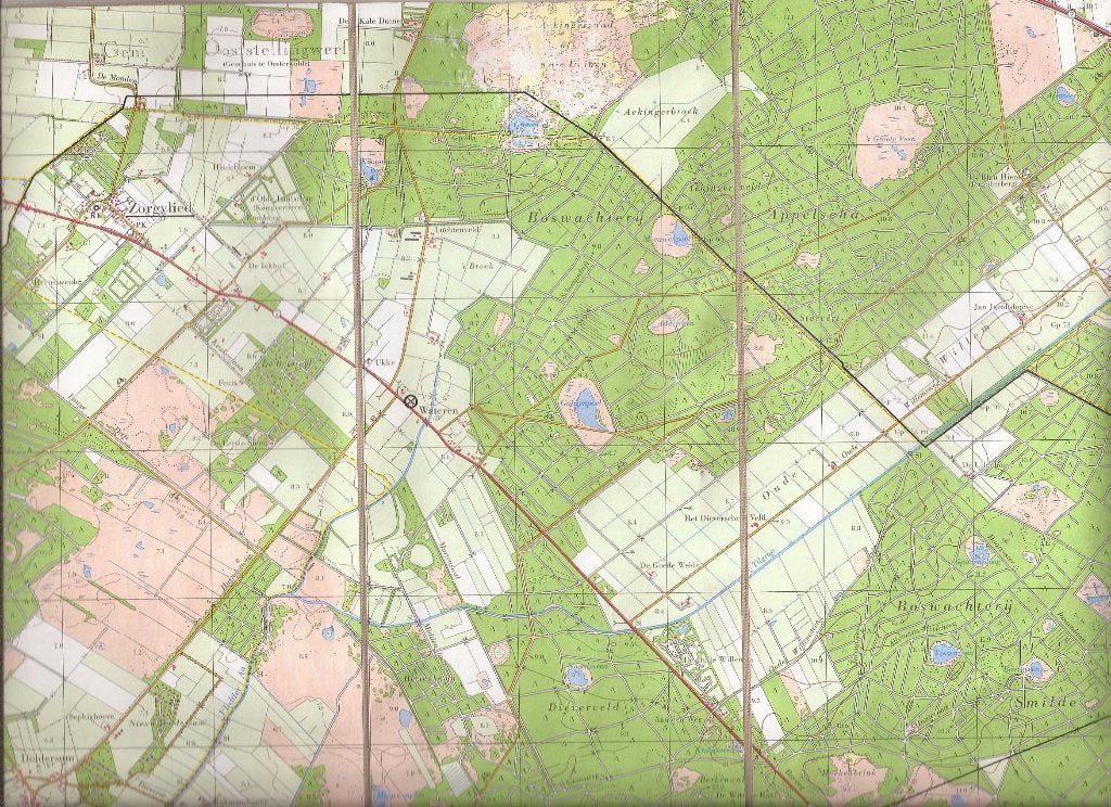 Diever Blad 16 F Topografische Kaart 1972, Gesigneerd, 1950 - 1999, Cartografie, Ophalen of Verzenden