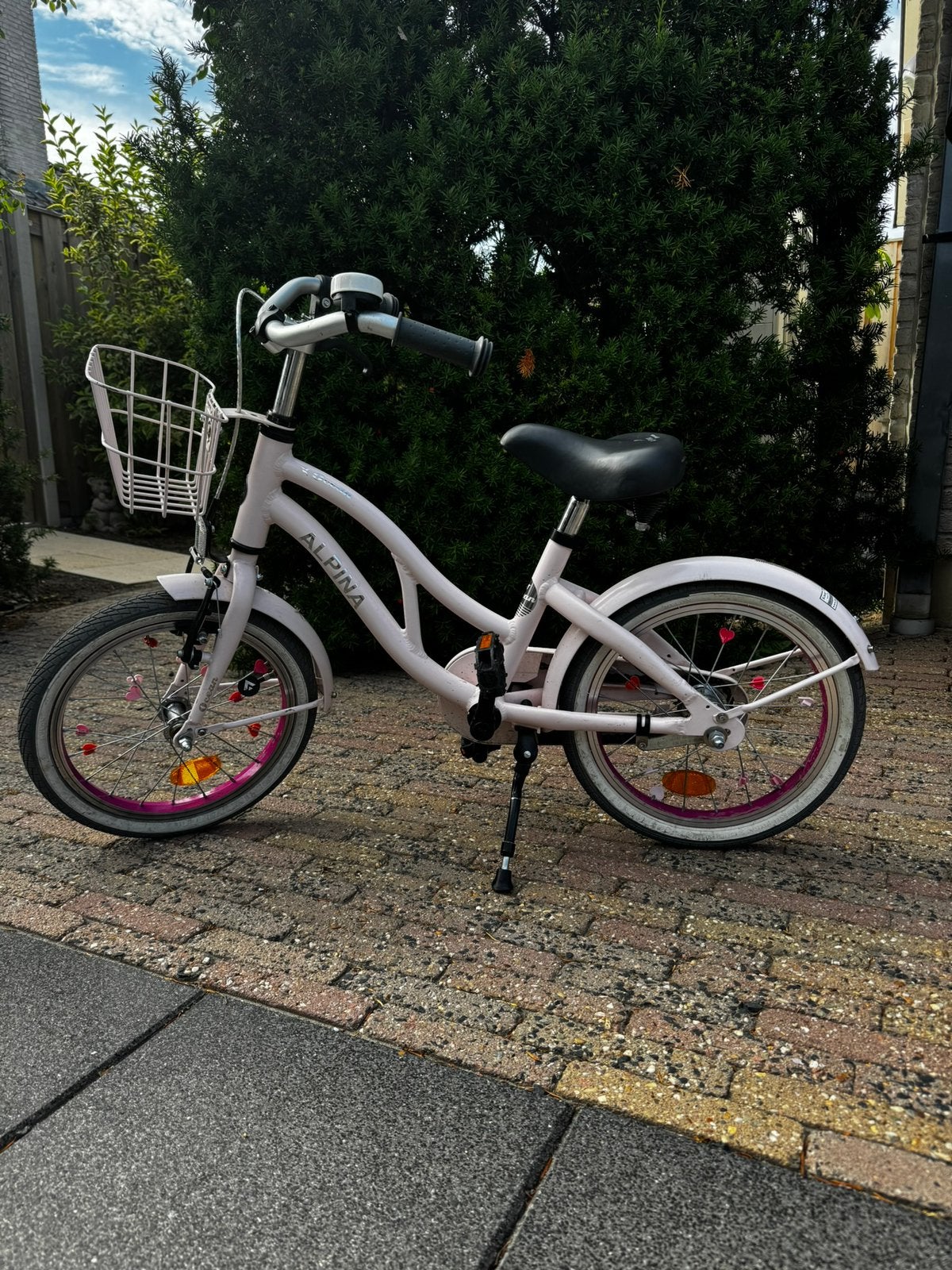 Roze Alpina fiets 16 inch, Ophalen, Terugtraprem, Gebruikt, Handrem