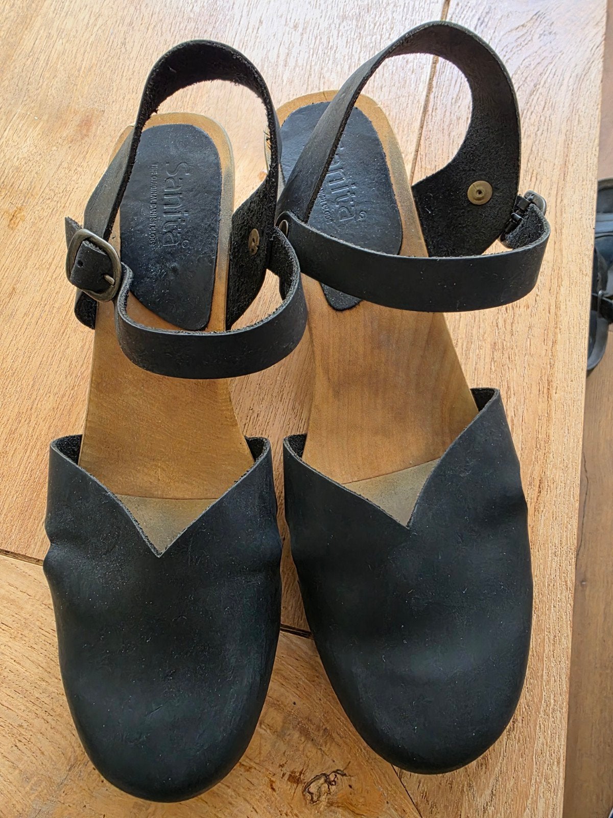 Sanita klompsandalen maat 41 - Weinig gedragen, Zwart, Zo goed als nieuw, Sanita, Sandalen of Muiltjes