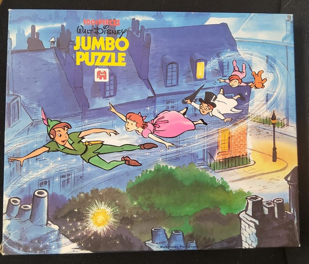 Vintage Walt Disney PETER PAN legpuzzel van Jumbo, Ophalen of Verzenden, Meer dan 50 stukjes, Gebruikt, 4 tot 6 jaar