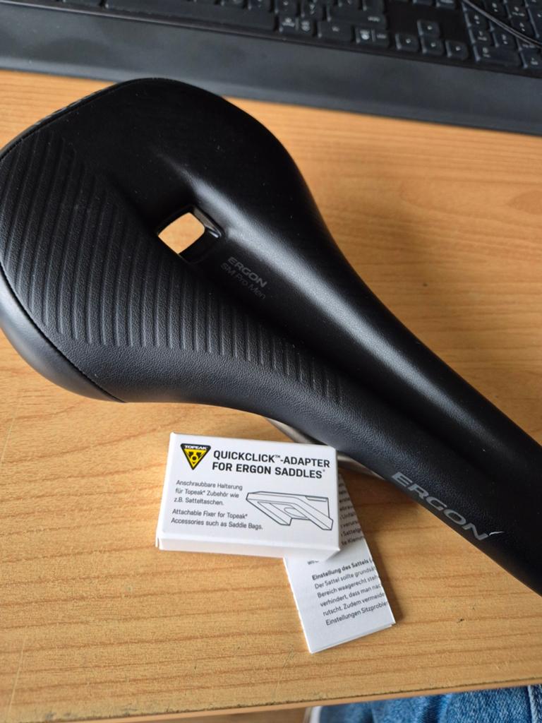 Ergon SM Pro Men zadel (152mm/Large) Topeak QuickClick adapt, Fietsen en Brommers, Fietsonderdelen, Nieuw, Zadel, Aluminium, Racefiets