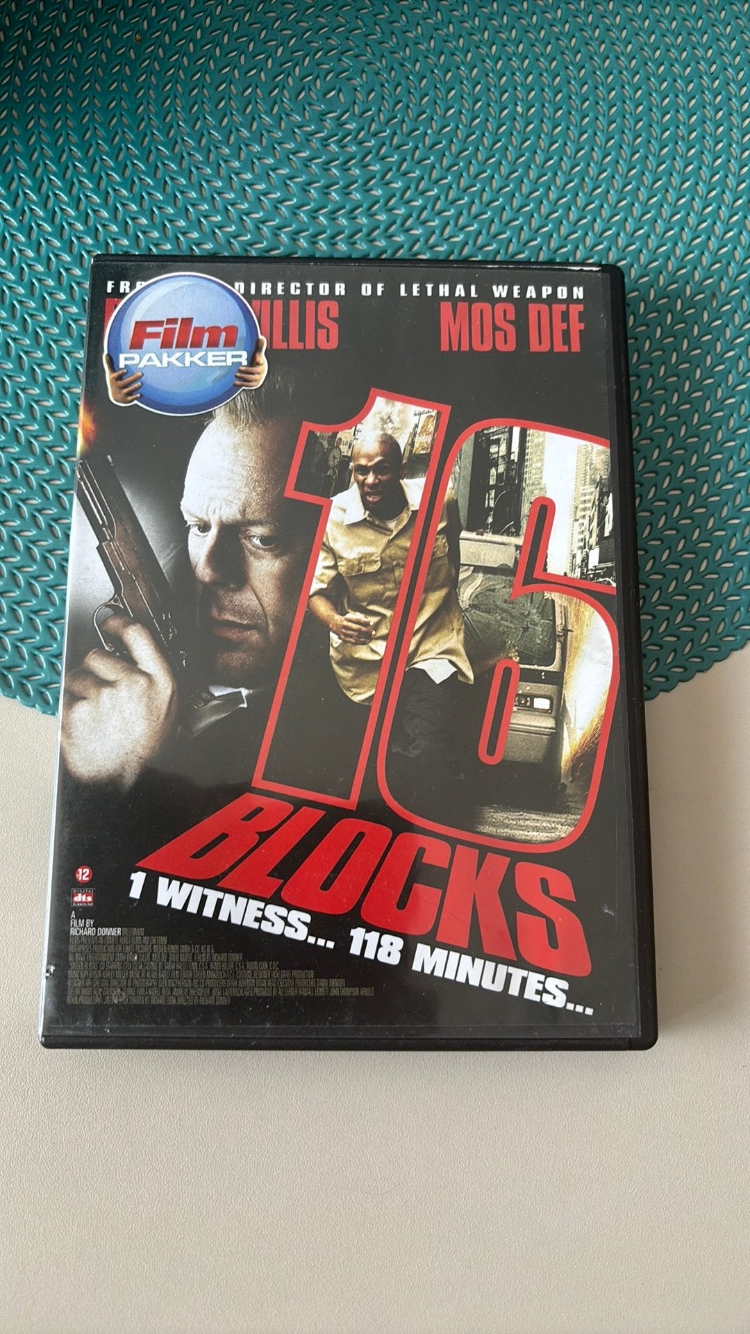 16 Blocks DVD - Actiethriller met Bruce Willis, Vanaf 12 jaar, Ophalen of Verzenden, Gebruikt, Actiethriller