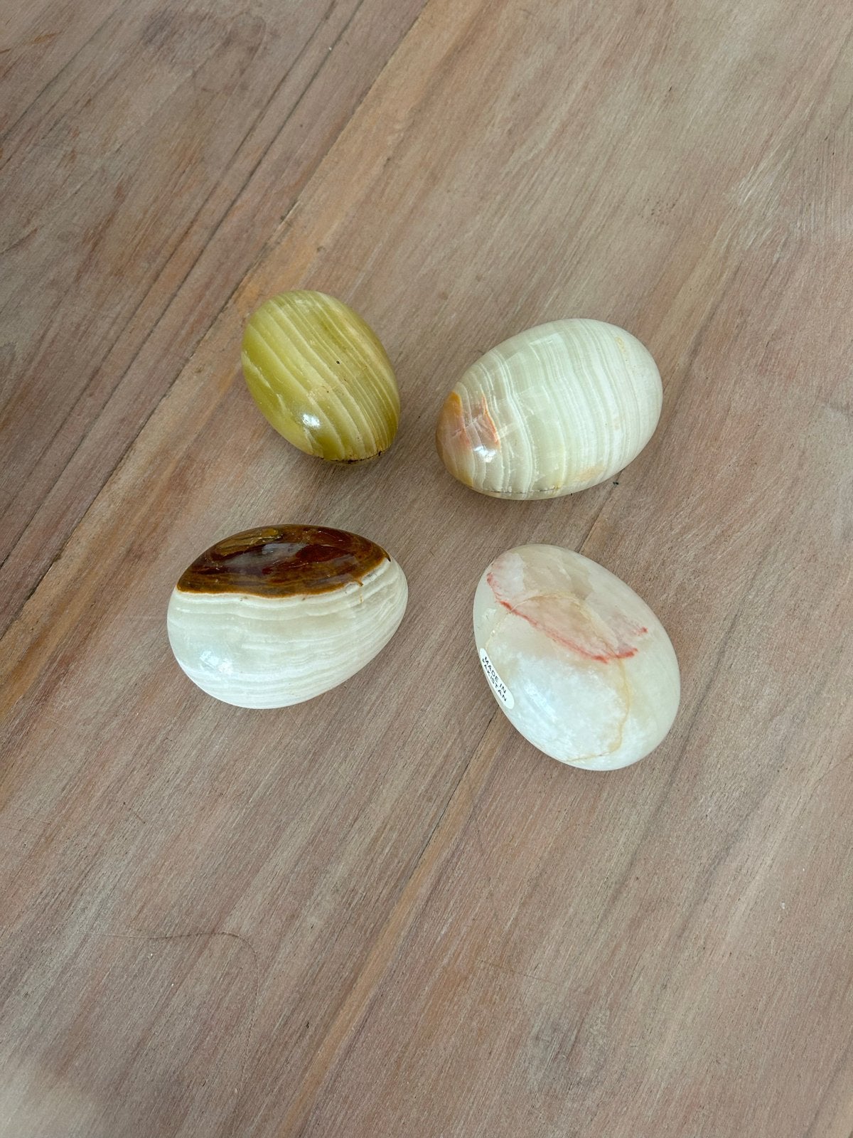 Onyx stenen eieren - Decoratieve set van 4, Ophalen of Verzenden, Zo goed als nieuw