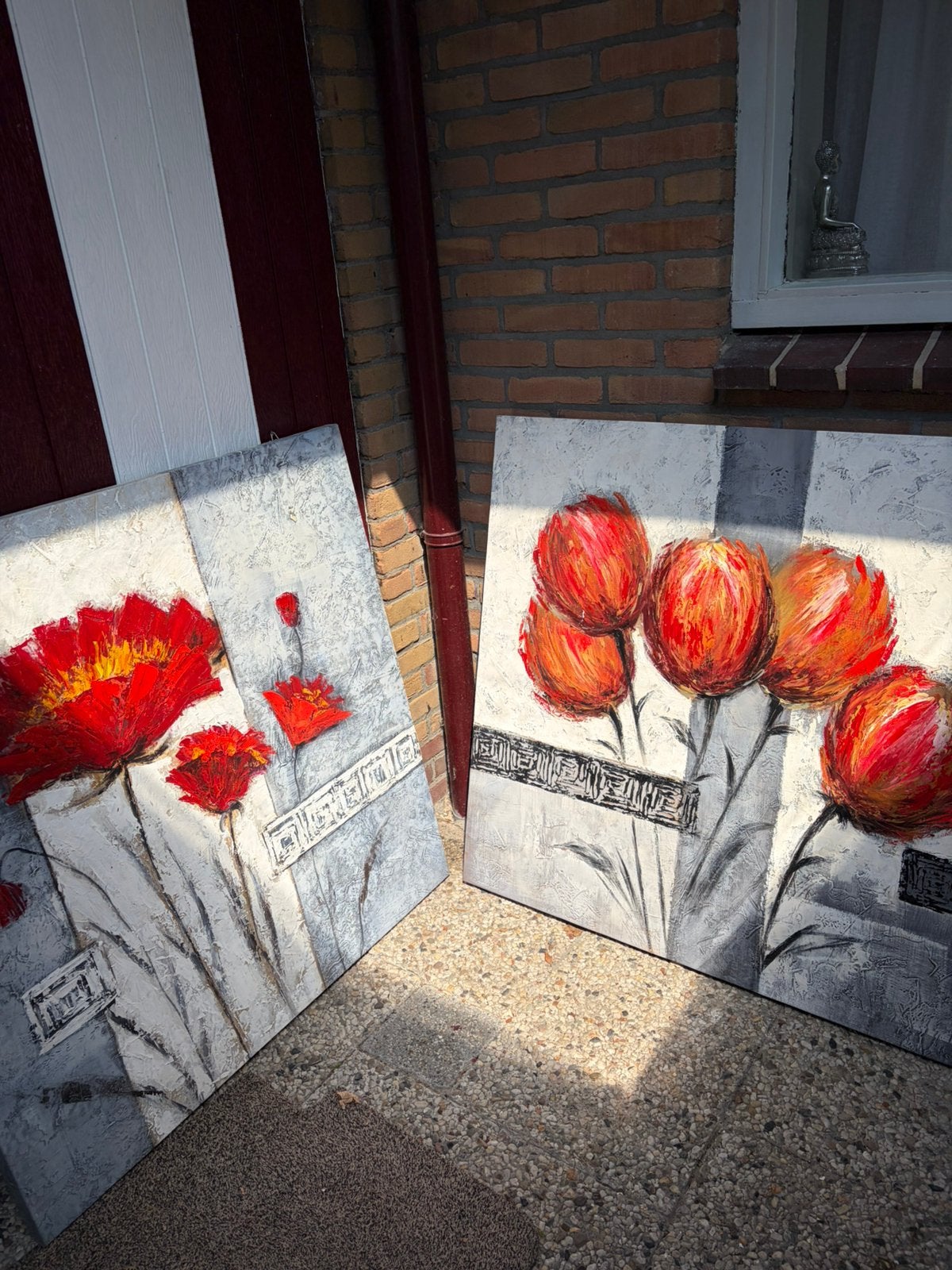 Woonkamer schilderij, Ophalen, Bloemen, Doek