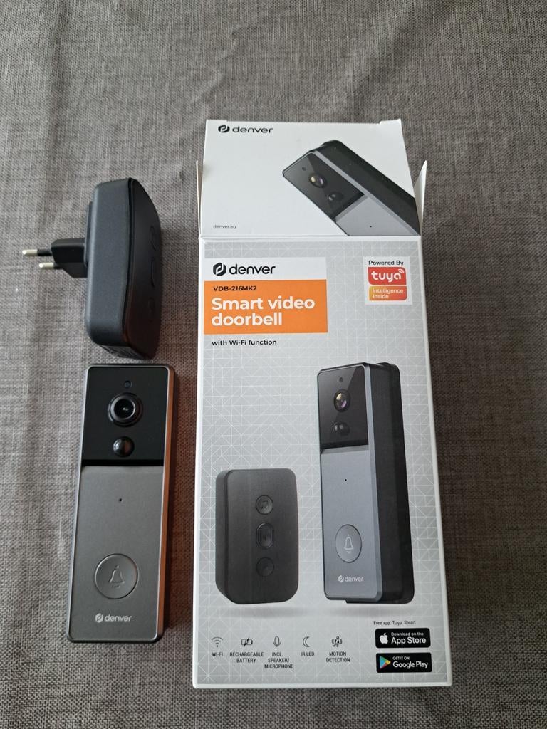Denver VDB-216MK2 Smart Video Deurbel met Wi-Fi, Ophalen of Verzenden, Bewegingsdetectiesensor, Nieuw