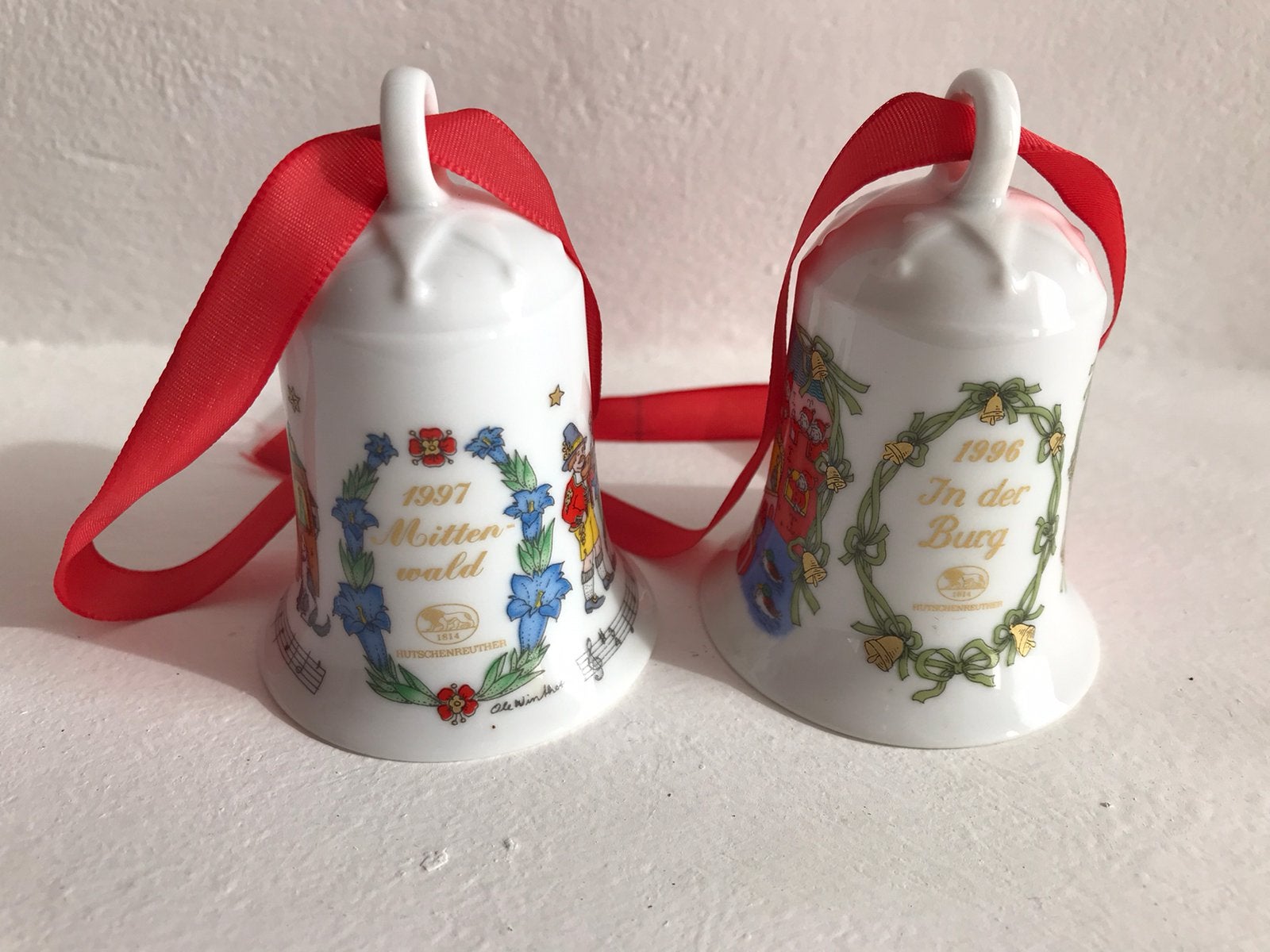 KerstkloKjes Hutschenreuther 1996 en 1997 porselein, Diversen, Ophalen of Verzenden, Zo goed als nieuw