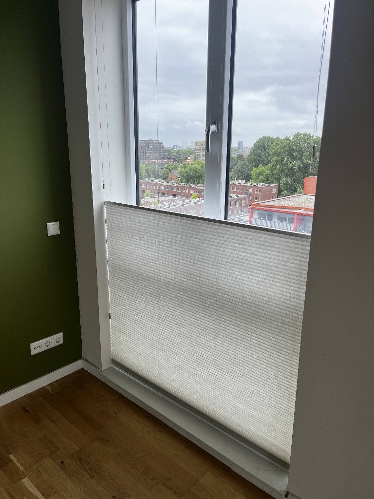 Plisségordijn - 133,5 x 230 cm - Linnen -licht taupe/grijzig, Ophalen, Overige materialen, Overige merken, 230 cm