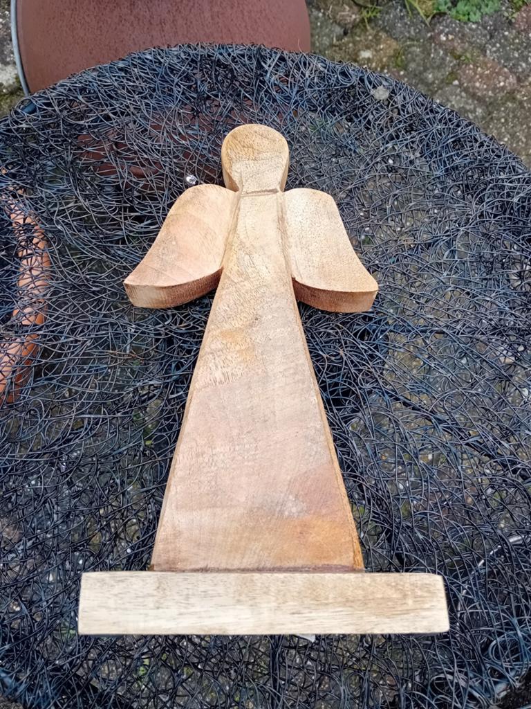 Houten engel decoratie - Beschermengel van Mangohout, Antiek en Kunst, Antiek | Religie, Verzenden