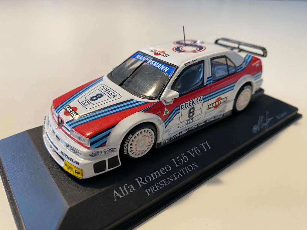 Alfa Romeo 155 V6TI  N.Larini Minichamps, Ophalen of Verzenden, Zo goed als nieuw, Auto, MiniChamps