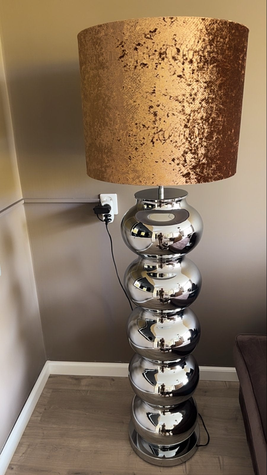 Staande spiegel lamp Eichholtz interieur ZGAN, Ophalen of Verzenden, Zo goed als nieuw, Metaal, 150 tot 200 cm