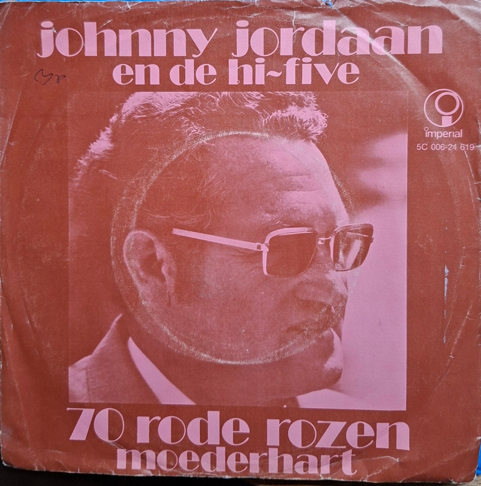 Johnny Jordaan en de Hi-Five - 70 Rode Rozen / Moederhart, Ophalen of Verzenden, 1960 - 1969, Gebruikt, 7 inch