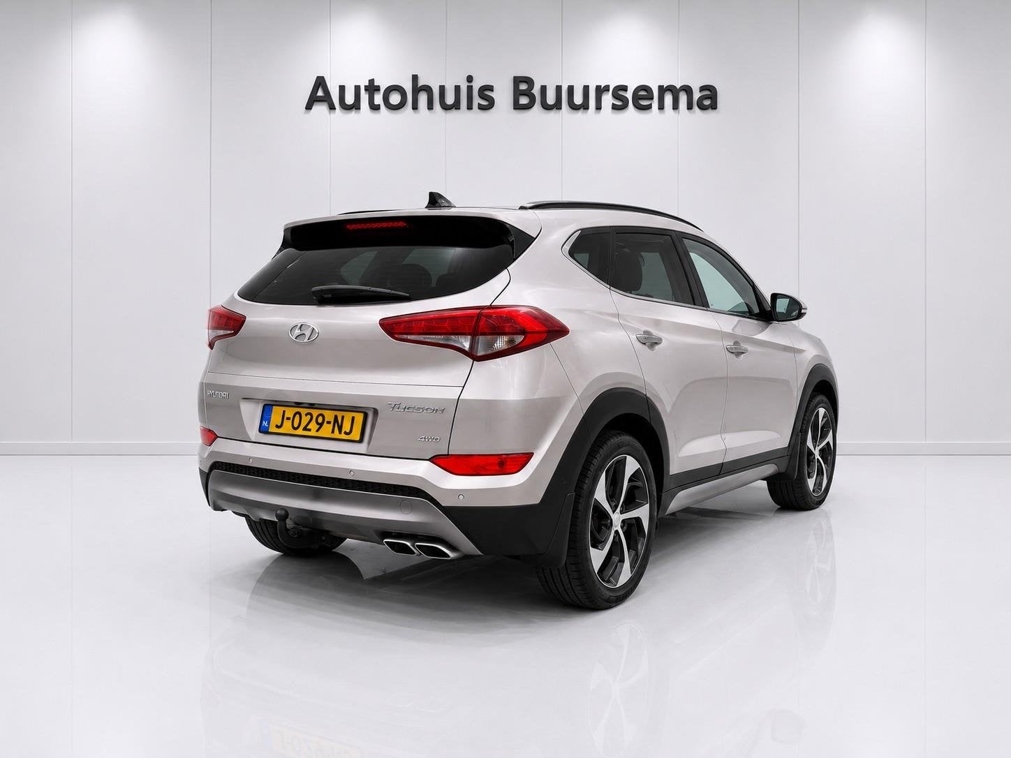 Hyundai Tucson 1.6 T-GDi Prem. 4WD | Trekhaak | Automaat | P, Gebruikt, 4 cilinders, Lichtsensor, Wit
