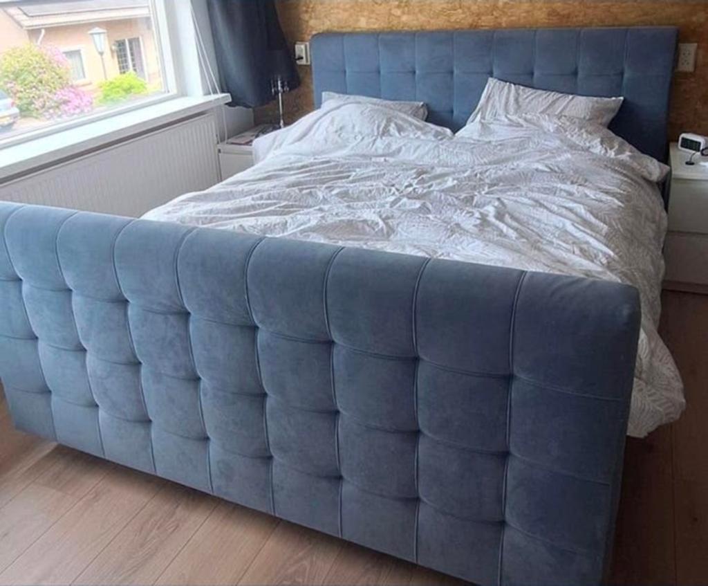 Bed 160x200, Huis en Inrichting, Slaapkamer | Bedden, Ophalen, Gebruikt, Tweepersoons, Stof