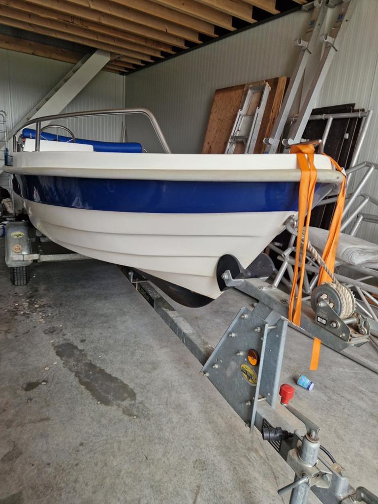 Topcraft 430 Futura met Johnson 9.9 PK buitenboordmotor, Gebruikt, Tot 1.00 meter, Viertaktmotor, Ophalen of Verzenden