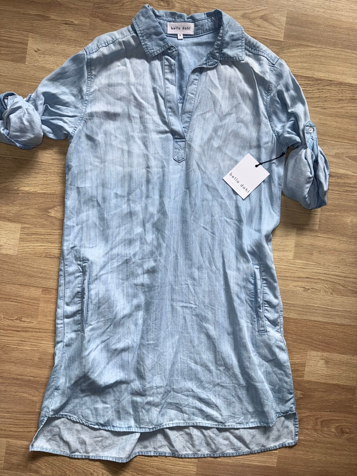 Bella Dahl lichtblauwe Tencel Tuniekjurk – NIEUW met label, Blauw, Ophalen of Verzenden, Maat 36 (S), Boven de knie