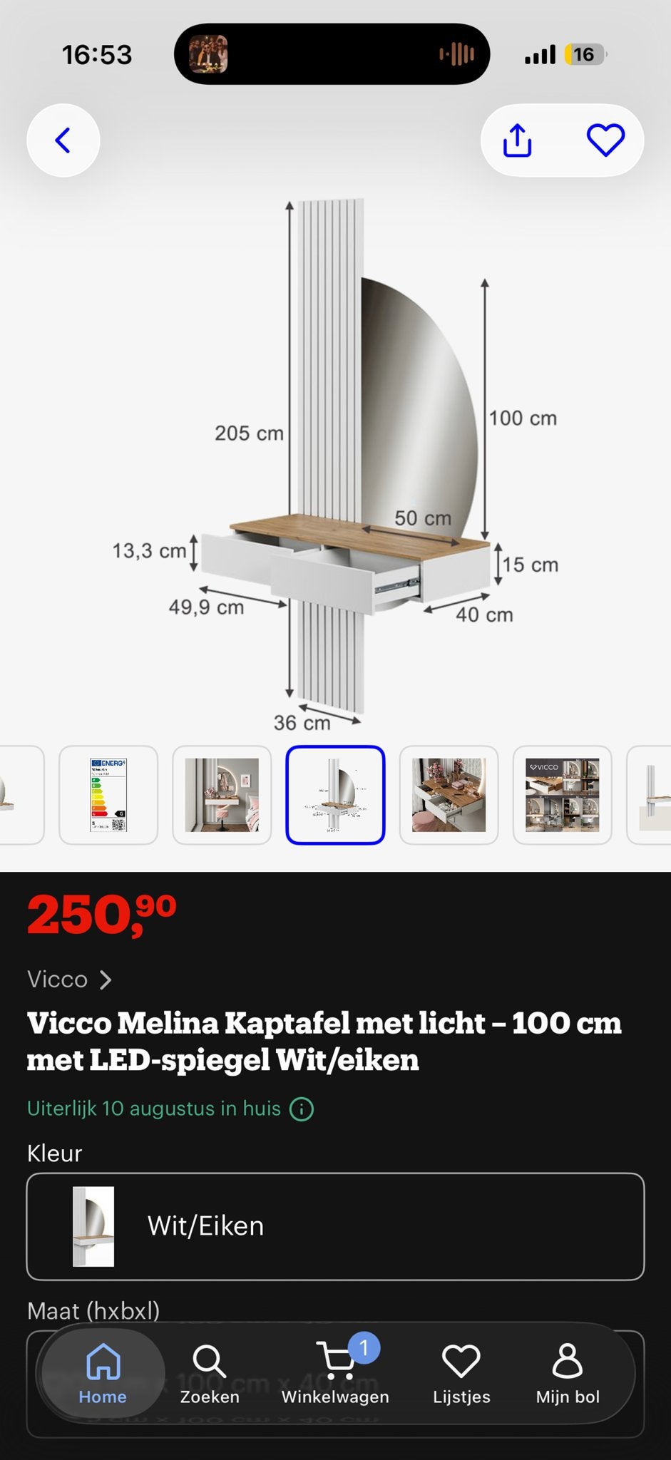 Makeup tafel, Ophalen of Verzenden, Nieuw, 50 tot 100 cm, Minder dan 100 cm
