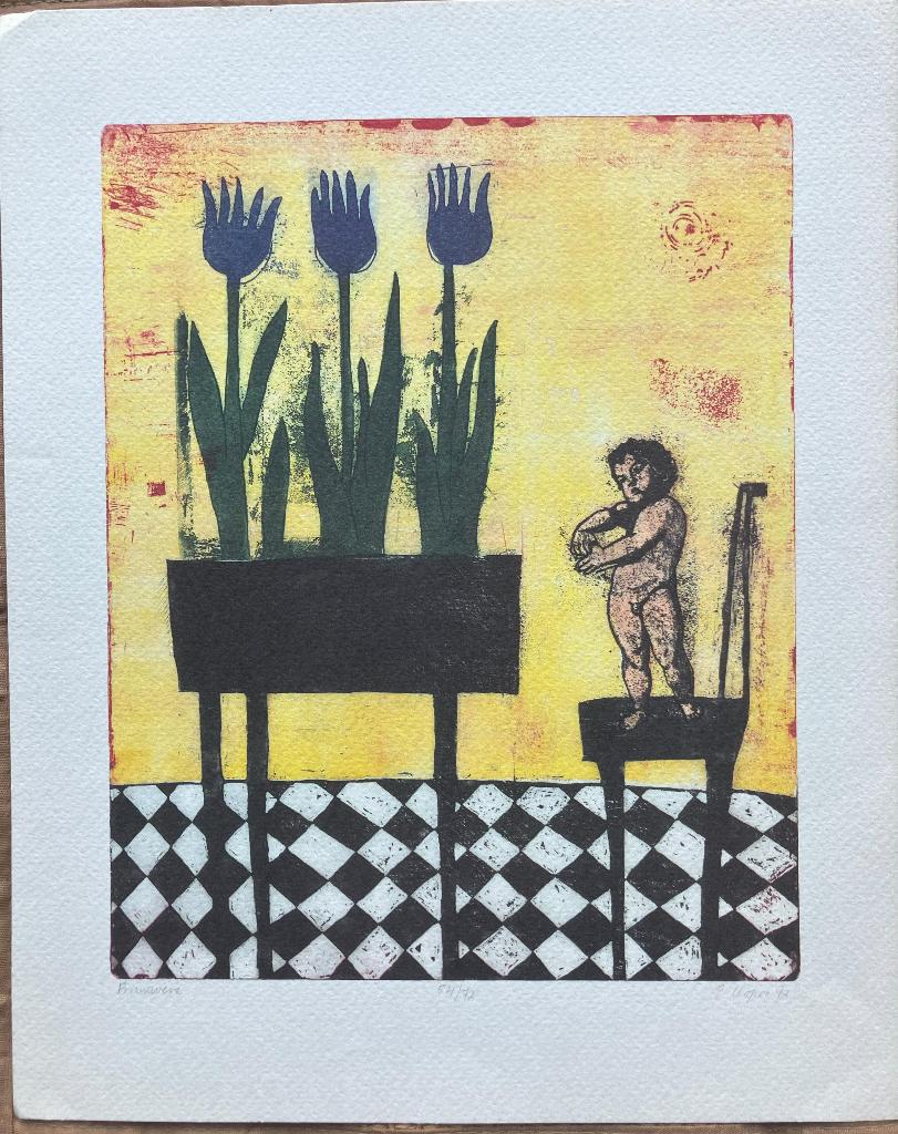 Litho Eliza Kopec getiteld 'Primavera' uit 1992 54/72, Antiek en Kunst, Verzenden