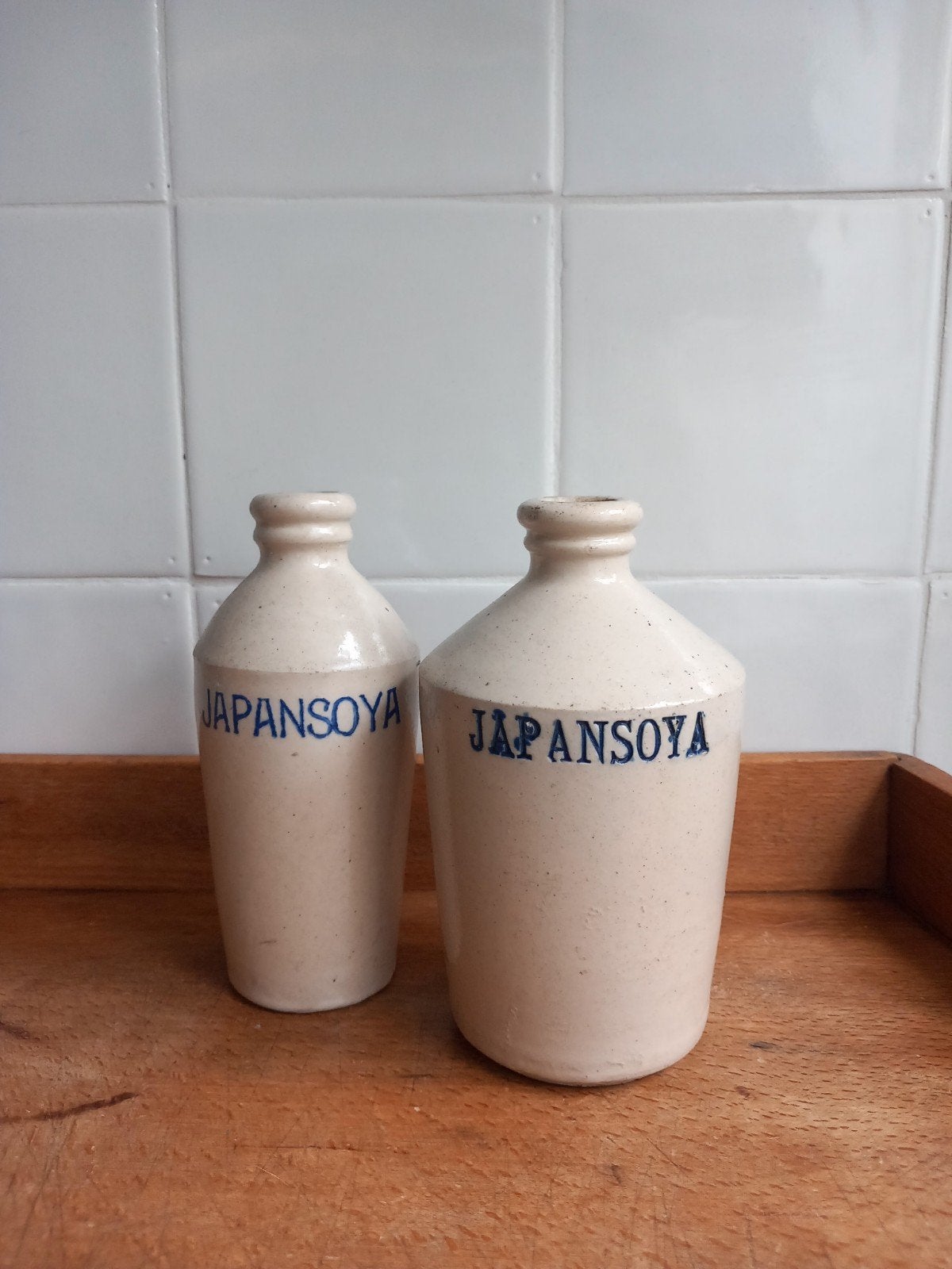 Vintage Japansoya Stenen Flesjes., Antiek en Kunst, Ophalen of Verzenden
