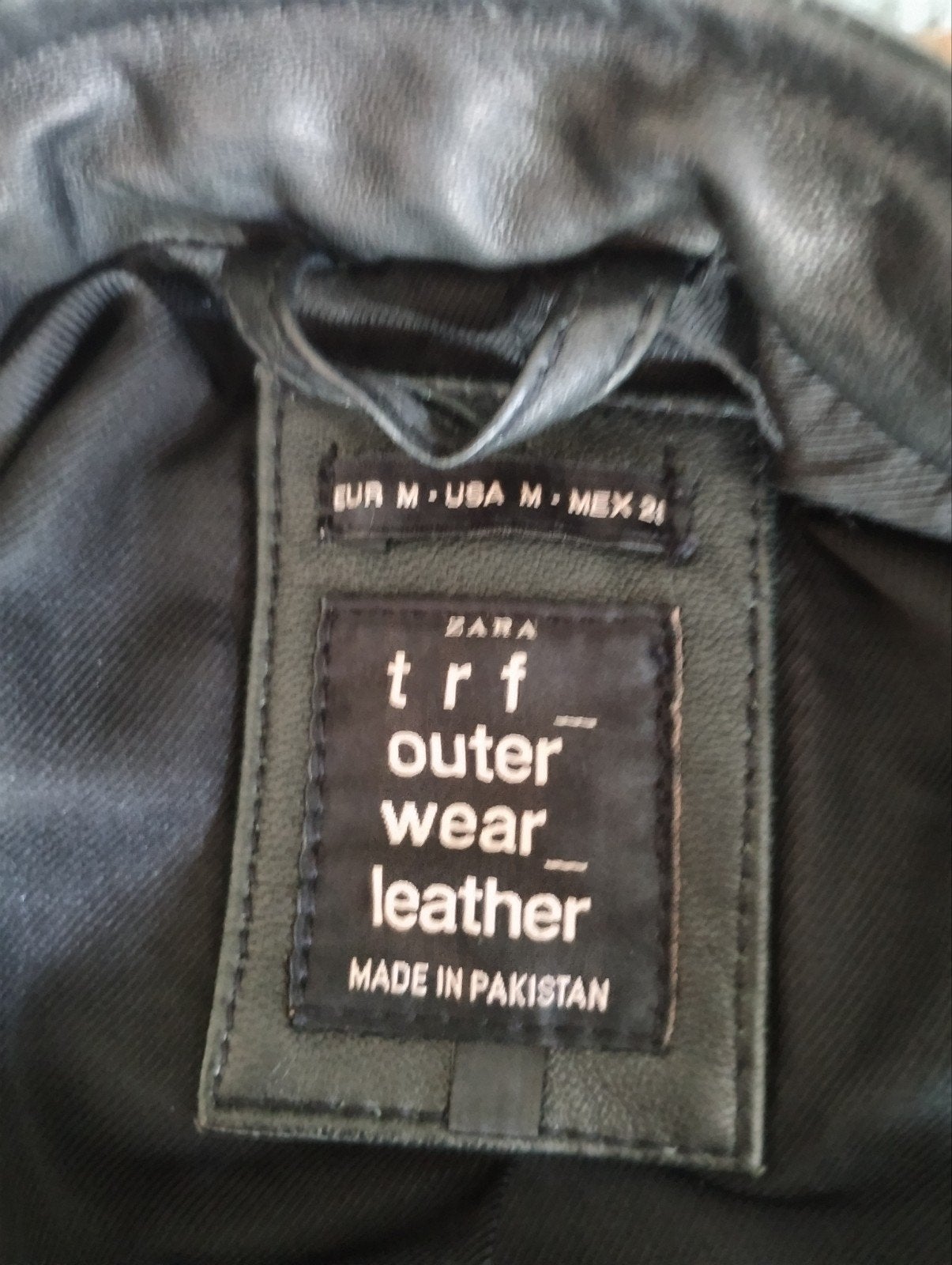 Zwart leren jasje Zara TRF, maat M, Maat 38/40 (M), Zwart, Ophalen of Verzenden, Zo goed als nieuw